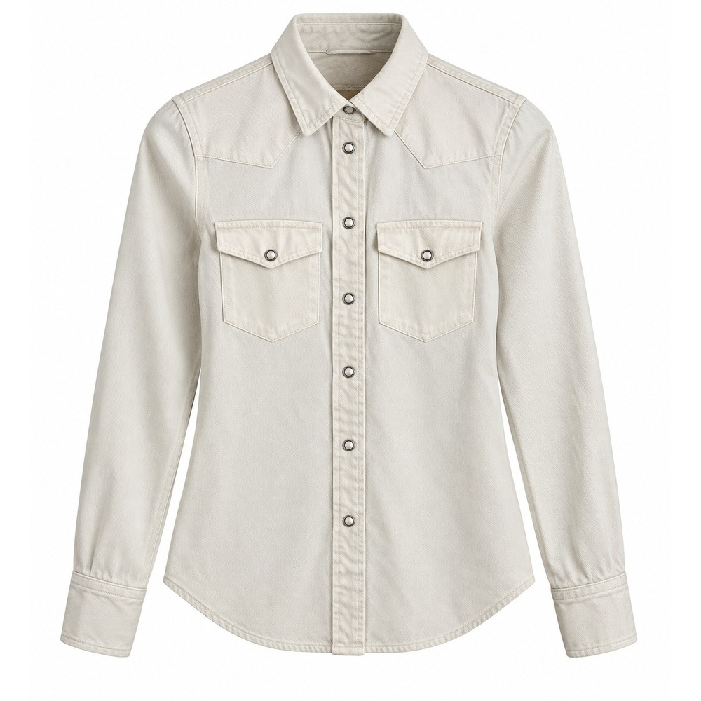 Rag & Bone Western‎ Shirt Womens XS White EUC Pearl Snap Cotton W1A501411VTW